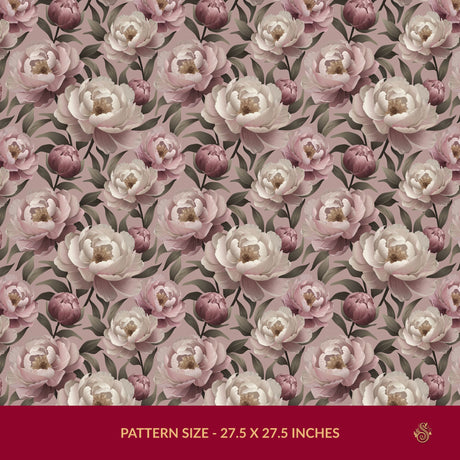 Peony Perfection | Floral Pink & Cream Flower Wallpaper Wallpaper Sckribbles