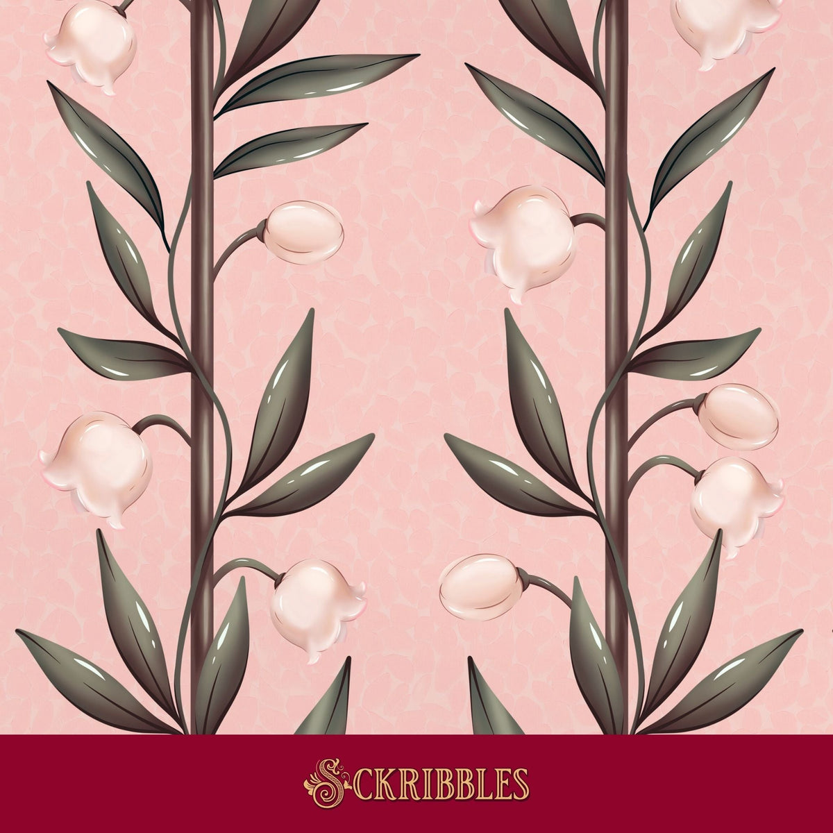 Pretty pink floral wallpaper for a girl's nursery room.