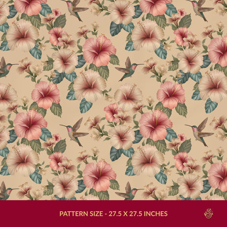 Whimsy & Bloom | Tropical Pastel Hibiscus & Hummingbird Wallpaper Wallpaper Sckribbles