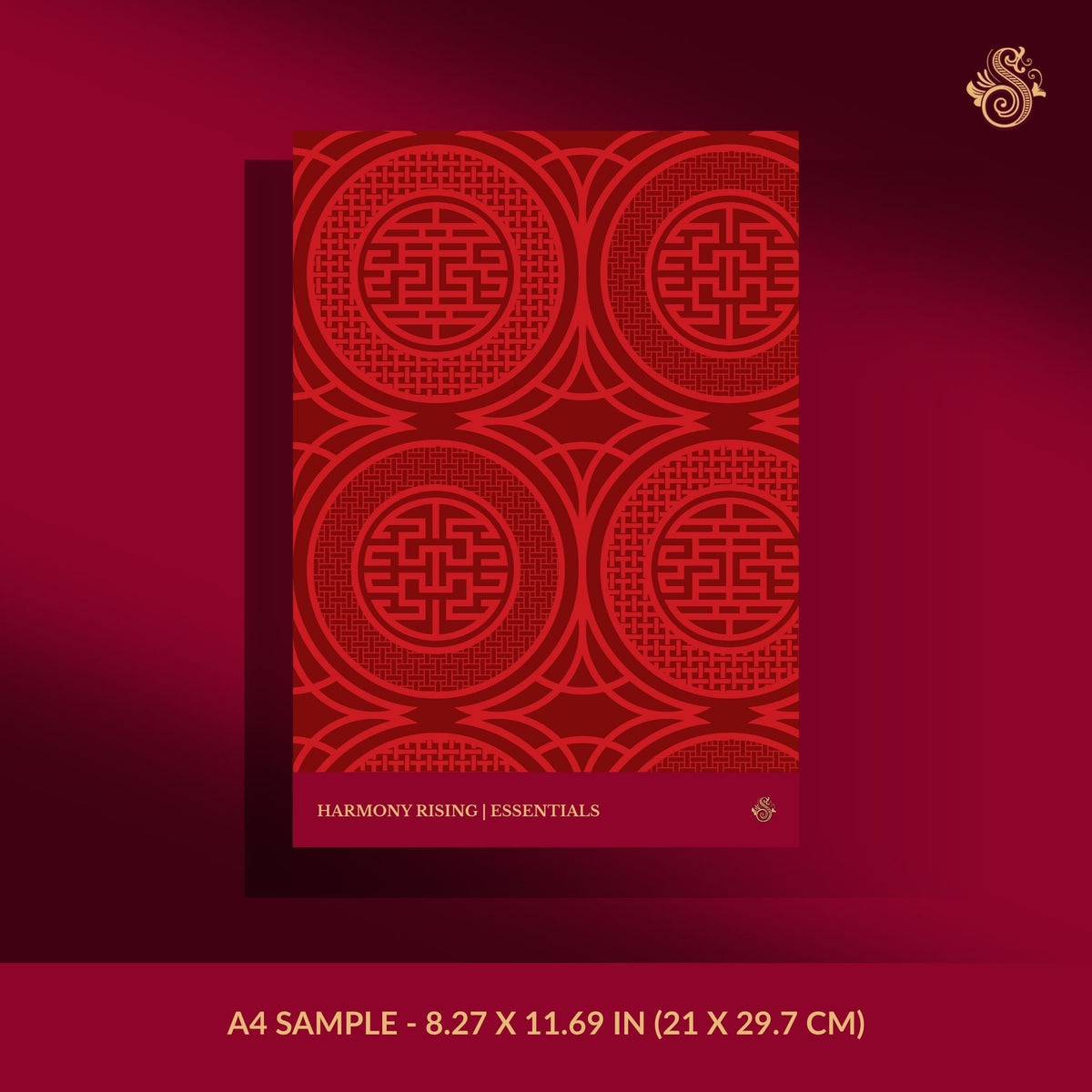 Red Asian wallpaper sample.