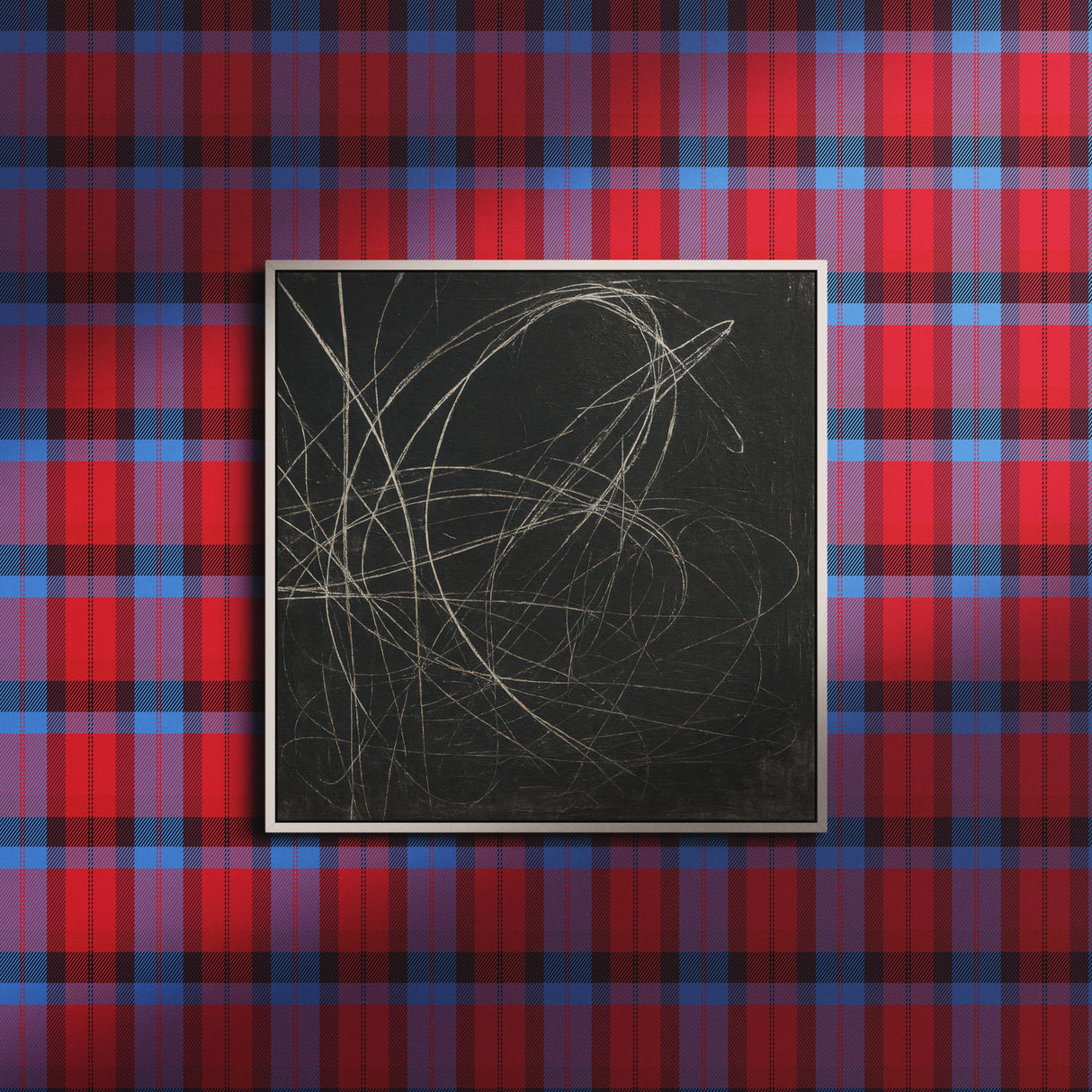 Bright Bold Red & Blue Plaid Wallpaper {Fireside Tartan} Wallpaper Sckribbles