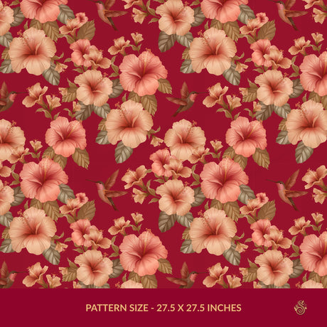 Whimsy & Bloom | Tropical Pastel Hibiscus & Hummingbird Wallpaper Wallpaper Sckribbles