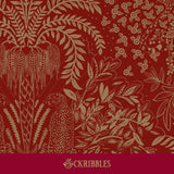 Red tropical wallpaper.