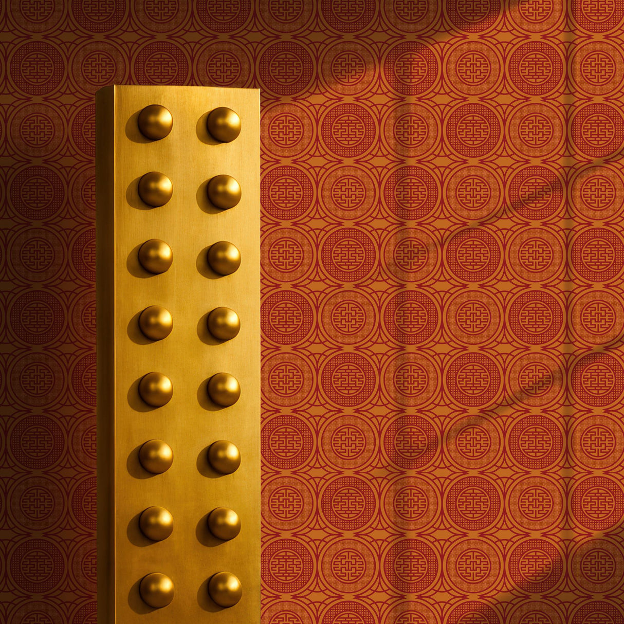 Dramatic Bright Geometrical Chinese Wallpaper {Harmony Rising} Wallpaper Sckribbles