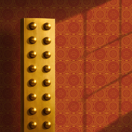 Dramatic Bright Geometrical Chinese Wallpaper {Harmony Rising} Wallpaper Sckribbles