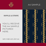 Ripple & Stripe | Dark Navy Blue Wavy Striped Wallpaper