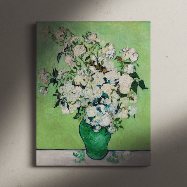 "Roses" Green Vintage Wall Art Canvas by Vincent van Gogh Canvas Wall Art Sckribbles   