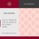 Rosy Reverie | Sweet Light Pink Feminine Coquette Damask Wallpaper Wallpaper Sckribbles Signature - Premium Non-Woven A4 Sample - 8.3 × 11.7 in (21 × 29.7 cm)