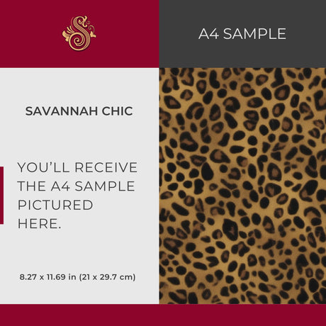 Savannah Chic | Fun Dramatic Leopard Print Wallpaper Wallpaper Sckribbles Signature - Premium Non-Woven A4 Sample - 8.3 × 11.7 in (21 × 29.7 cm)