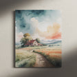 Classic Landscape Watercolor Wall Art Canvas {Road to Calm} Canvas Wall Art Sckribbles   