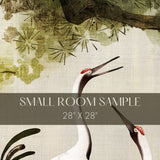Gentle Cranes | Vintage Japanese Bird Wallpaper Mural Wallpaper Mural Sckribbles Traditional - (Non-Woven) Small Room Sample - 28'' x 28'' / 71 x 71 cm