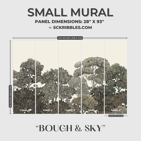 Scenic Trees Forest Landscape Wallpaper Mural {Bough & Sky} Wallpaper Mural Sckribbles