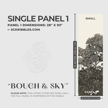 Scenic Trees Forest Landscape Wallpaper Mural {Bough & Sky} Wallpaper Mural Sckribbles