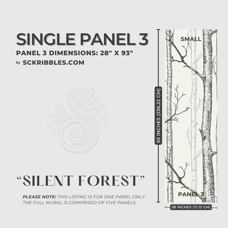 Scenic Landscape Birch Tree Wallpaper Mural {Silent Forest} Wallpaper Mural Sckribbles