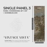 English Scenic Landscape Wallpaper Mural {Vintage Vista} Wallpaper Mural Sckribbles Peel & Stick - (Budget) x1 Sheet for Small Room (Panel 3) - 28" W x 93" H / 71 cm x 236 cm