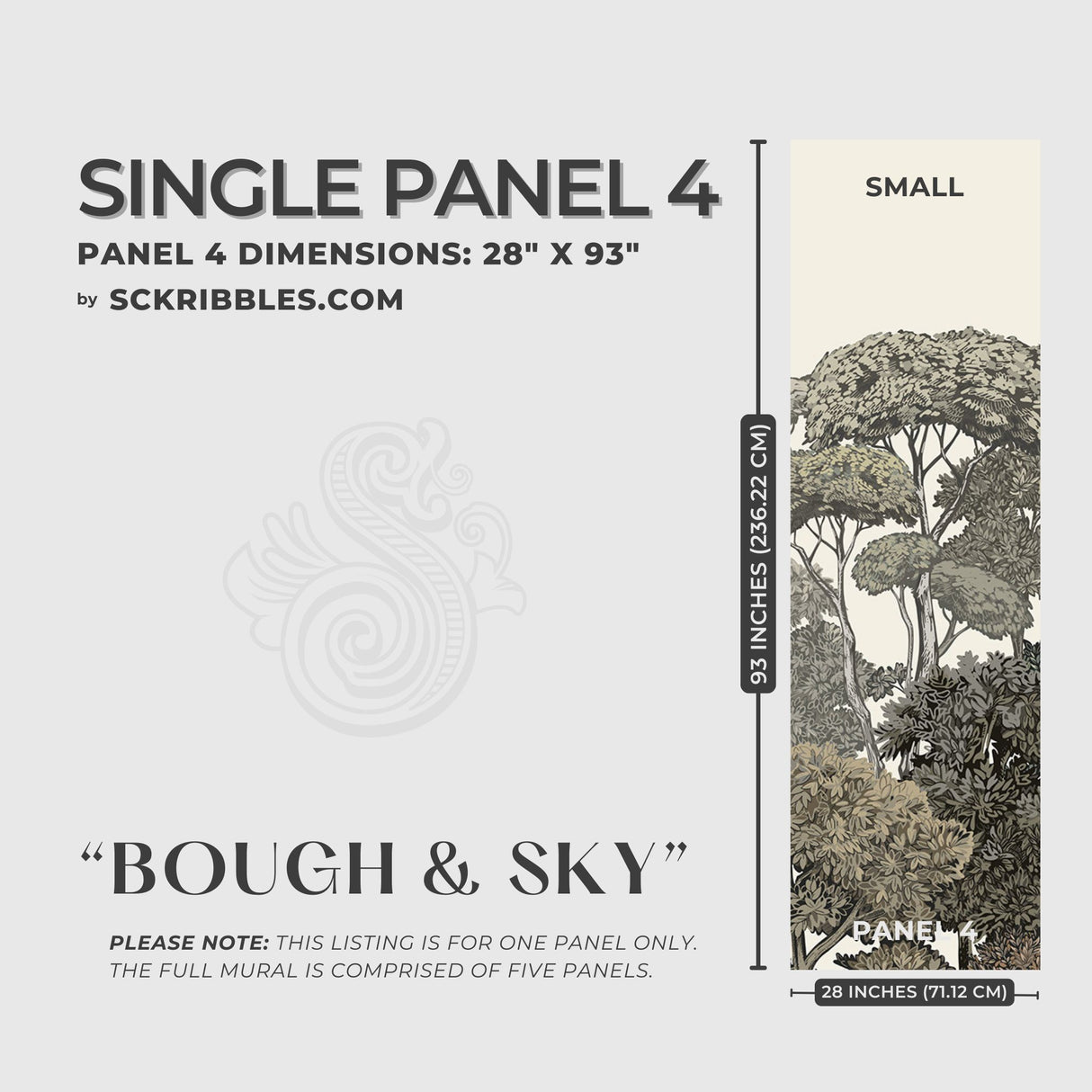Scenic Trees Forest Landscape Wallpaper Mural {Bough & Sky} Wallpaper Mural Sckribbles