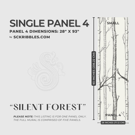 Scenic Landscape Birch Tree Wallpaper Mural {Silent Forest} Wallpaper Mural Sckribbles