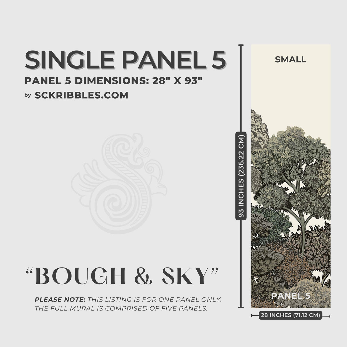Scenic Trees Forest Landscape Wallpaper Mural {Bough & Sky} Wallpaper Mural Sckribbles