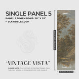 English Scenic Landscape Wallpaper Mural {Vintage Vista} Wallpaper Mural Sckribbles Peel & Stick - (Budget) x1 Sheet for Small Room (Panel 5) - 28" W x 93" H / 71 cm x 236 cm