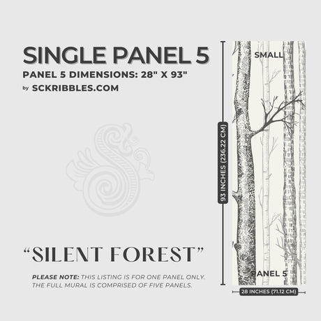 Scenic Landscape Birch Tree Wallpaper Mural {Silent Forest} Wallpaper Mural Sckribbles