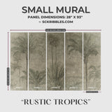 Vintage Muted Weathered Tropical Wallpaper Mural {Rustic Tropics} Wallpaper Mural Sckribbles