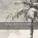 Gray Palm Trees Tropical Wallpaper Mural {Monochrome Jungle} Wallpaper Mural Sckribbles