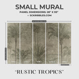 Vintage Muted Weathered Tropical Wallpaper Mural {Rustic Tropics} Wallpaper Mural Sckribbles