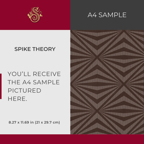 Spike Theory | Brown Geometrical Masculine Art Deco Wallpaper Wallpaper Sckribbles Signature - Premium Non-Woven A4 Sample - 8.3 × 11.7 in (21 × 29.7 cm)