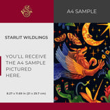 Starlit Wildings | Bright & Colorful Mythical Creatures Wallpaper