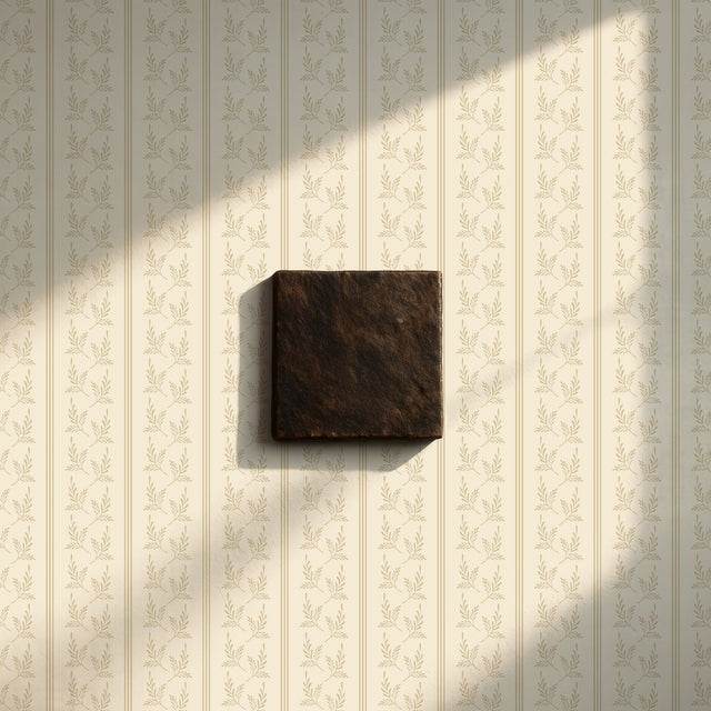 Foliage Falls | Minimalist Light Striped Leaves Botanical Wallpaper Wallpaper Sckribbles