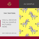 Tiny Trotters | Bold Bright Yellow Maximalist Zebra Wallpaper Wallpaper Sckribbles