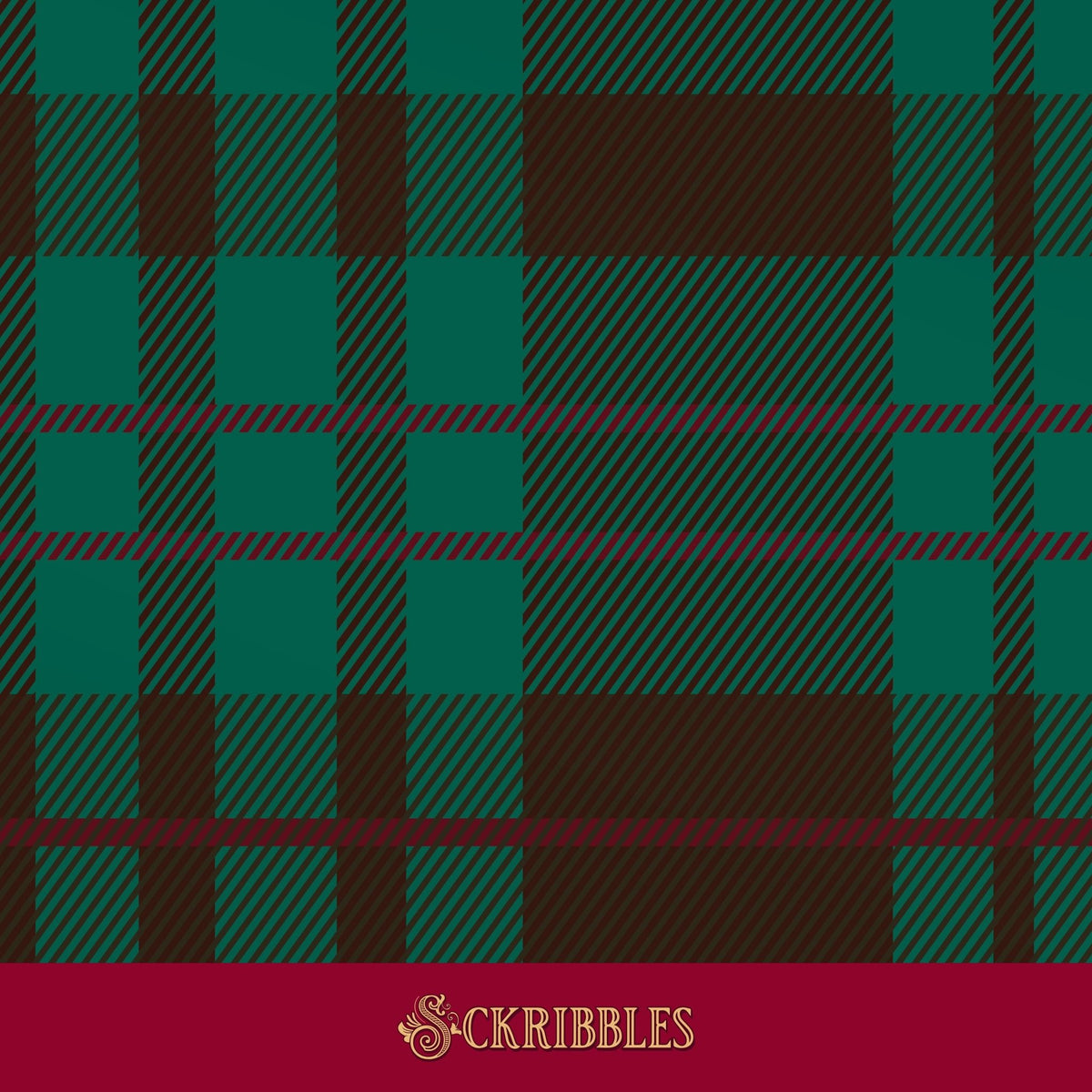 Moody green traditional plaid wallpaper.