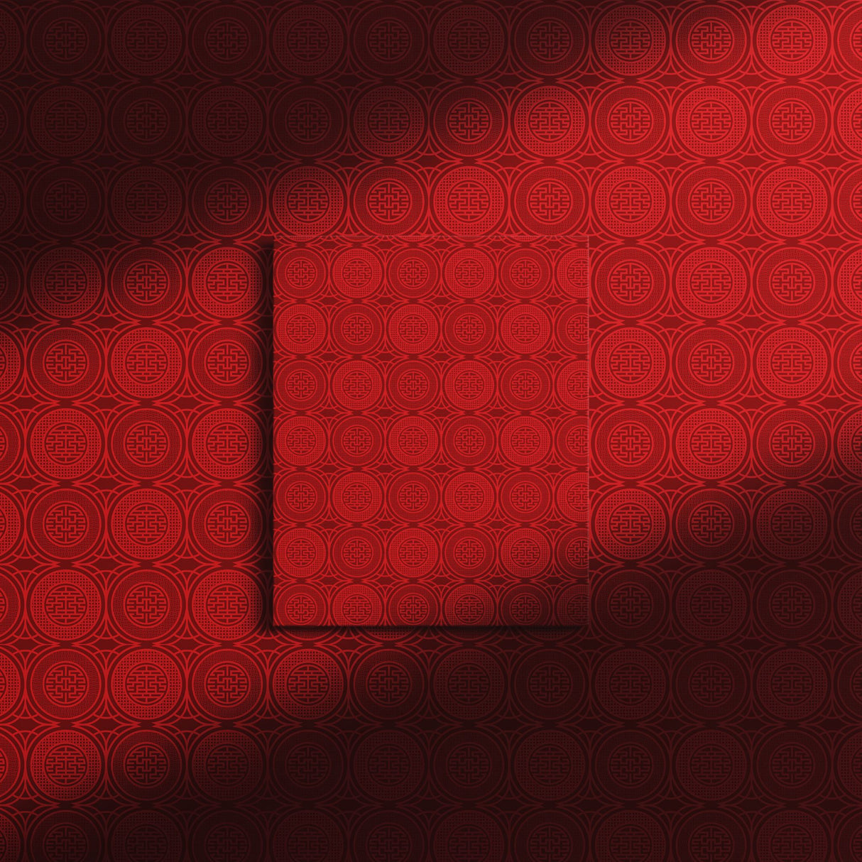 Dramatic Bright Geometrical Chinese Wallpaper {Harmony Rising} Wallpaper Sckribbles