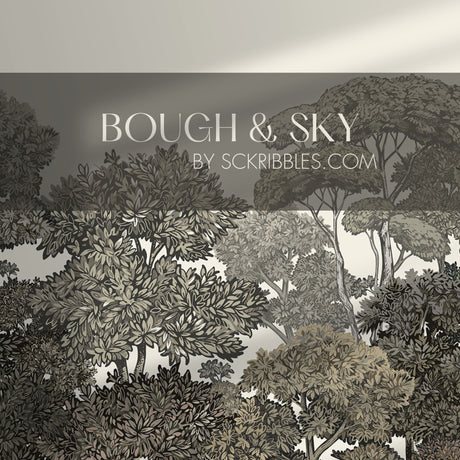 Scenic Trees Forest Landscape Wallpaper Mural {Bough & Sky} Wallpaper Mural Sckribbles