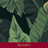 Tropical green banana leaf wallpaper.
