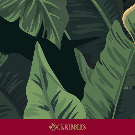 Tropical green banana leaf wallpaper.