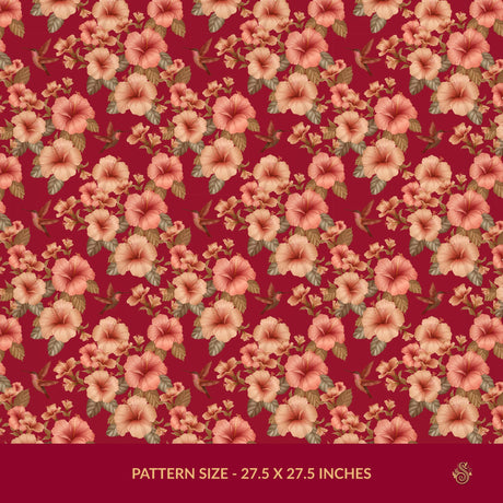 Whimsy & Bloom | Tropical Pastel Hibiscus & Hummingbird Wallpaper Wallpaper Sckribbles