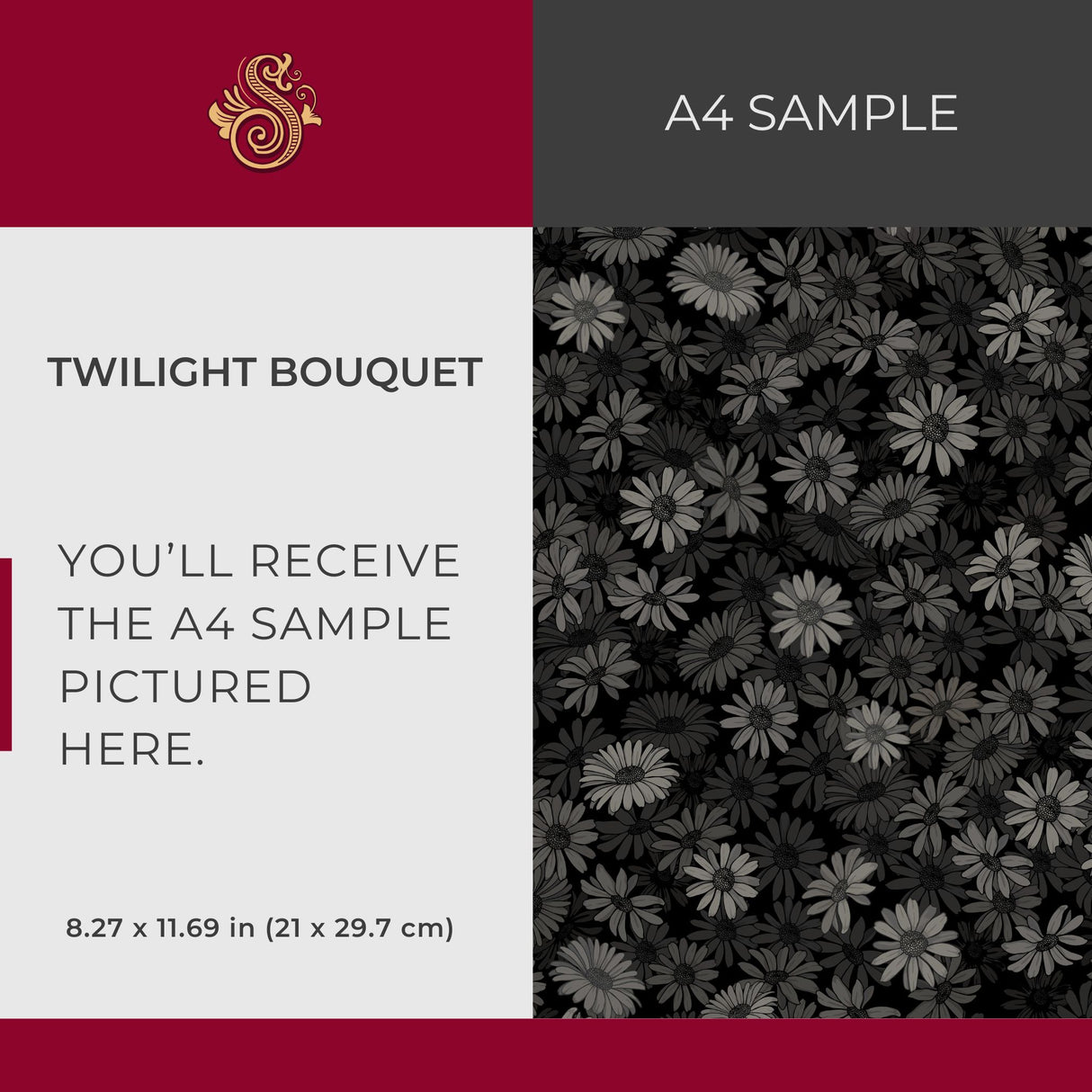 Twilight Bouquet | Dark Moody Gray Floral Wallpaper