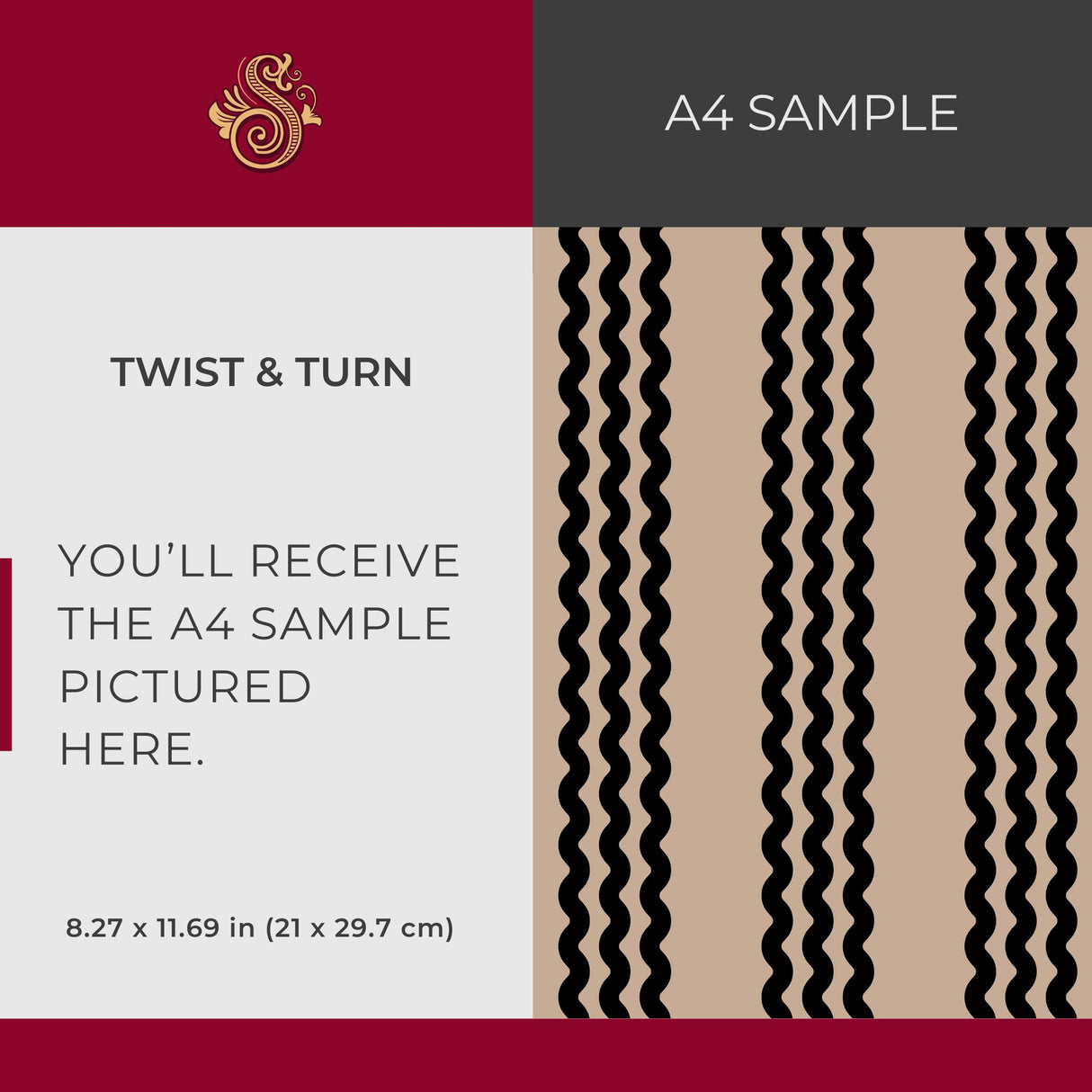 Twist & Turn | Black & Beige Wavy Vertical Striped Wallpaper