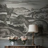 Black & White Vintage Animal Wallpaper Mural {Animalium Quadrupedum} Wallpaper Mural Sckribbles