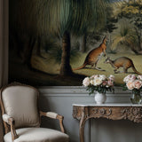 Vintage Scenic Kangaroos Landscape Wallpaper Mural {Australian Grass Trees} Wallpaper Mural Sckribbles