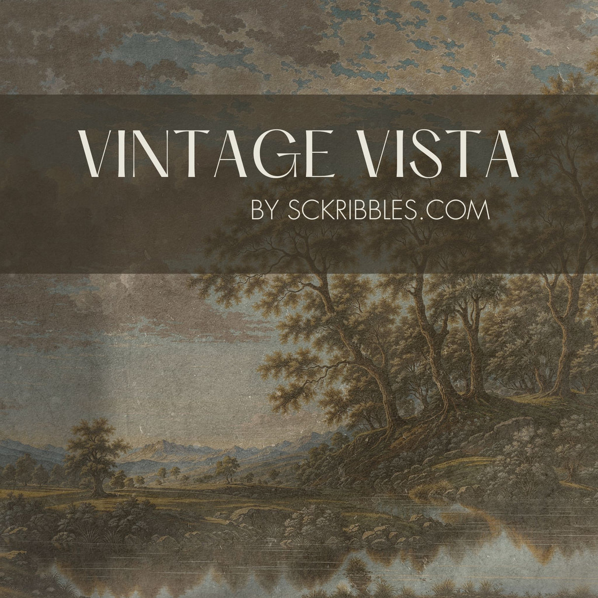 English Scenic Landscape Wallpaper Mural {Vintage Vista} Wallpaper Sckribbles   