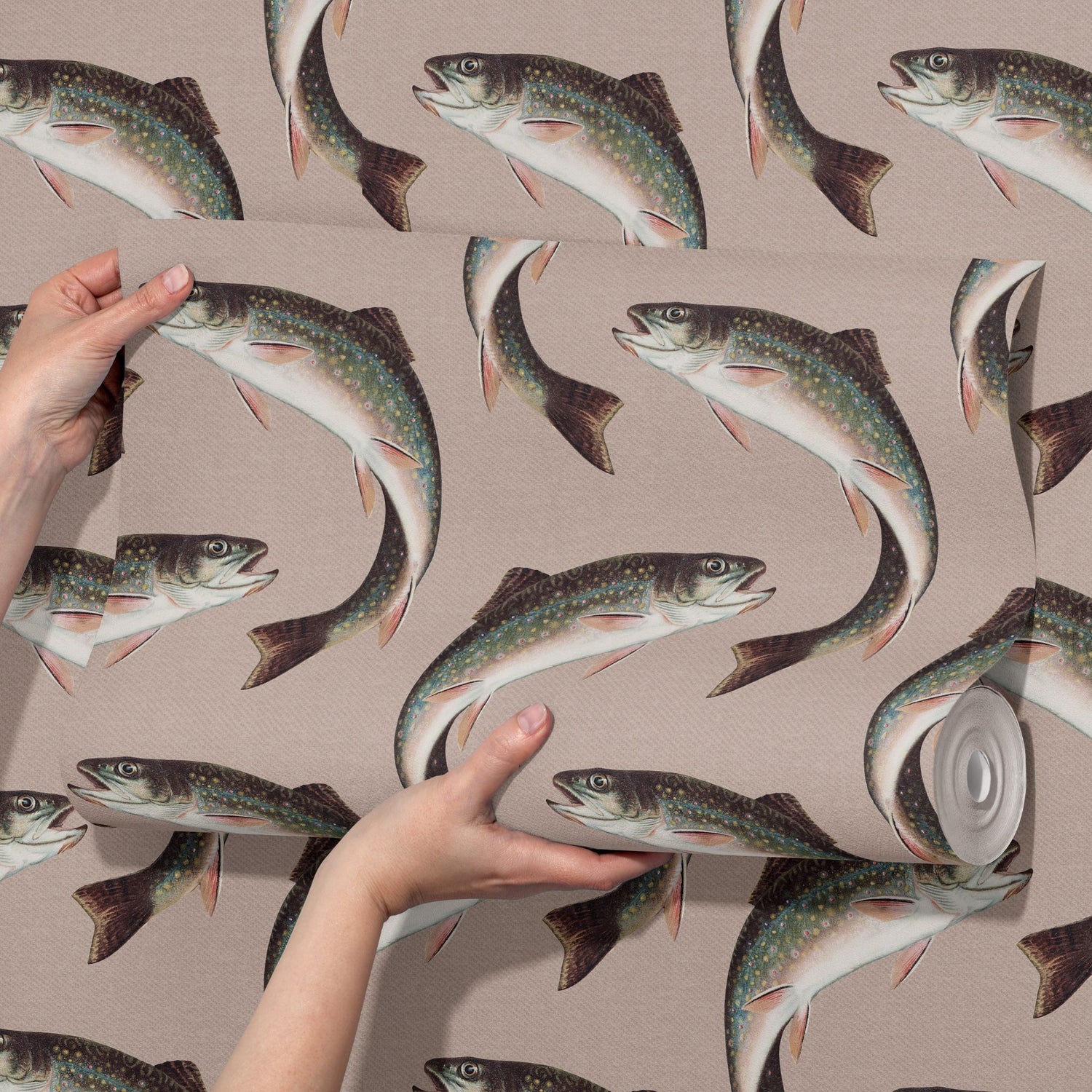 Something Fishy | Unique & Cool Quirky Vintage Fish Wallpaper Wallpaper Sckribbles