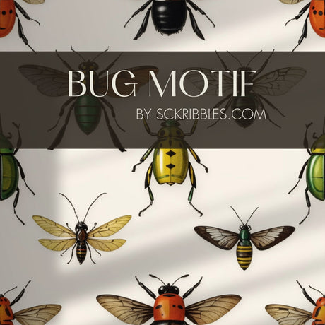 Fun Light Vintage Insect Wallpaper {Bug Motif} Wallpaper Sckribbles   