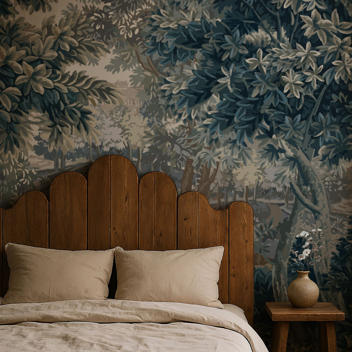Vintage Scenic Botanical Trees Wallpaper Mural {The Tapestry Garden} Wallpaper Mural Sckribbles