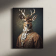 Vintage 18th-Century Deer Portrait Wall Art Canvas {Deer Royalty} Canvas Wall Art Sckribbles   