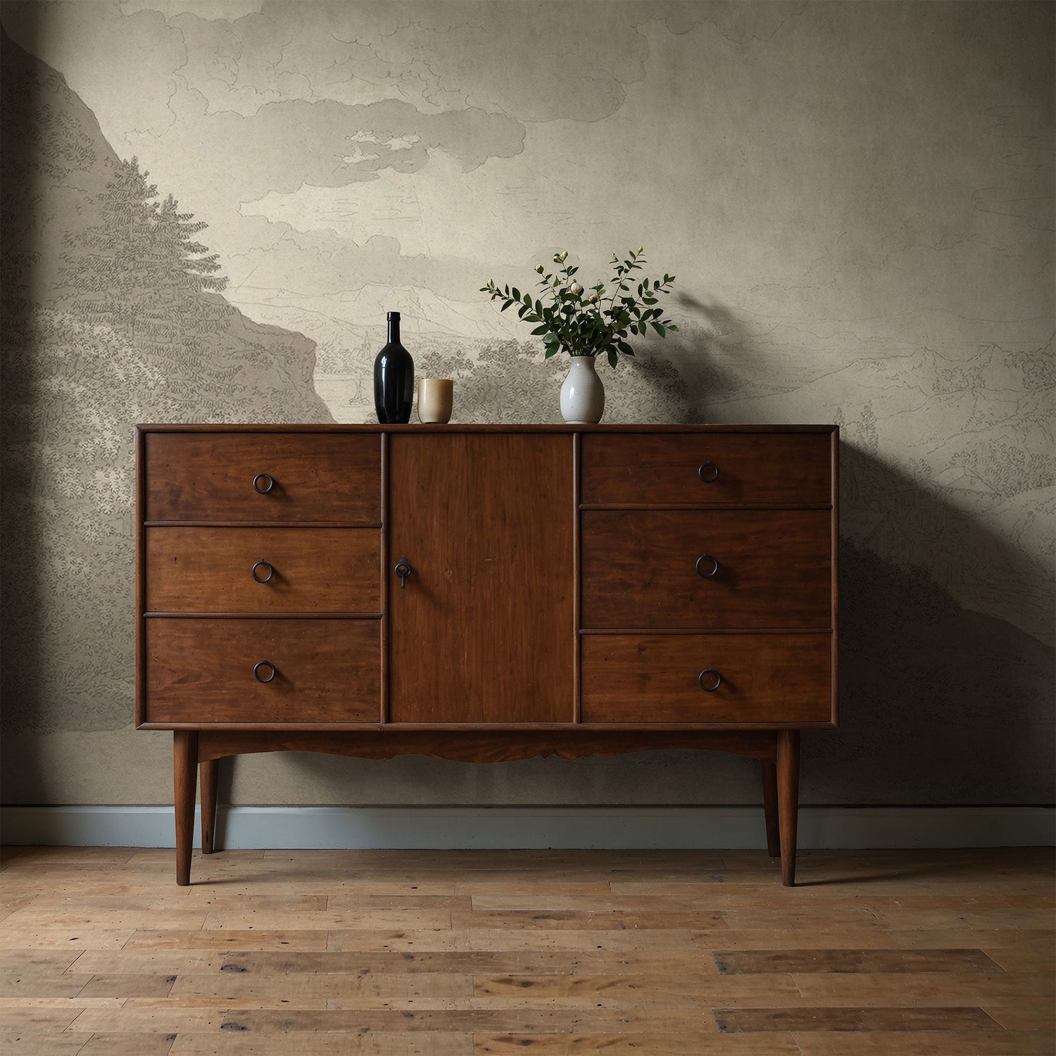 Beautiful Mountains | European Scenic Trees Landscape Wallpaper Mural Wallpaper Mural Sckribbles