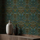 William Morris Wallpaper "Blackthorn" | Vintage Botanical Wallpaper Sckribbles