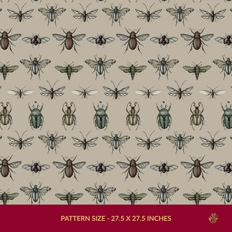 Bug Motif | Fun Eccentric Vintage Insect Wallpaper Wallpaper Sckribbles