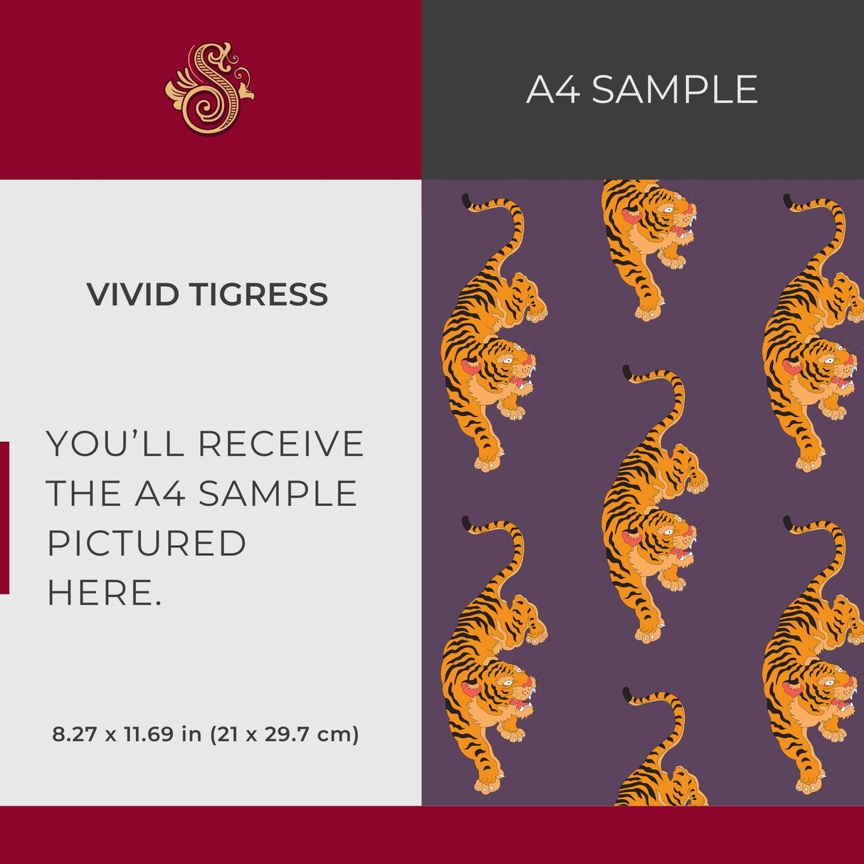 Vivid Tigress | Bold Orange & Purple Maximalist Tiger Wallpaper